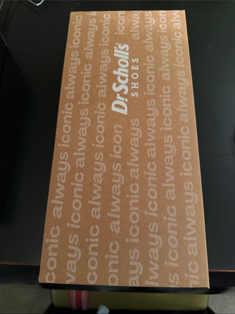 Dr. Scholl's Brown and White Logo Shoe Box